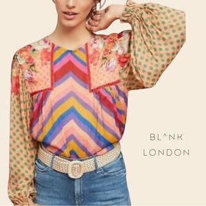 Breezy, colorful Blnk London (bl^nk, bl-nk) Miranda peasant blouse